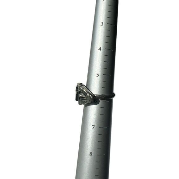 Silver tone ring with cross, size 6 - Picture 5 of 6